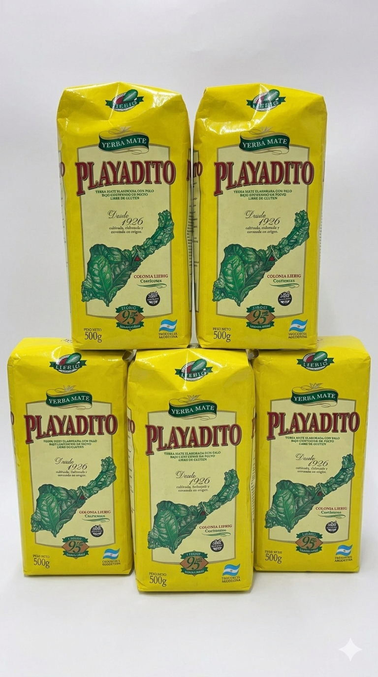 Yerba Mate Playadito Con Palo – Pack Risparmio da 2500g (5 x 500g)