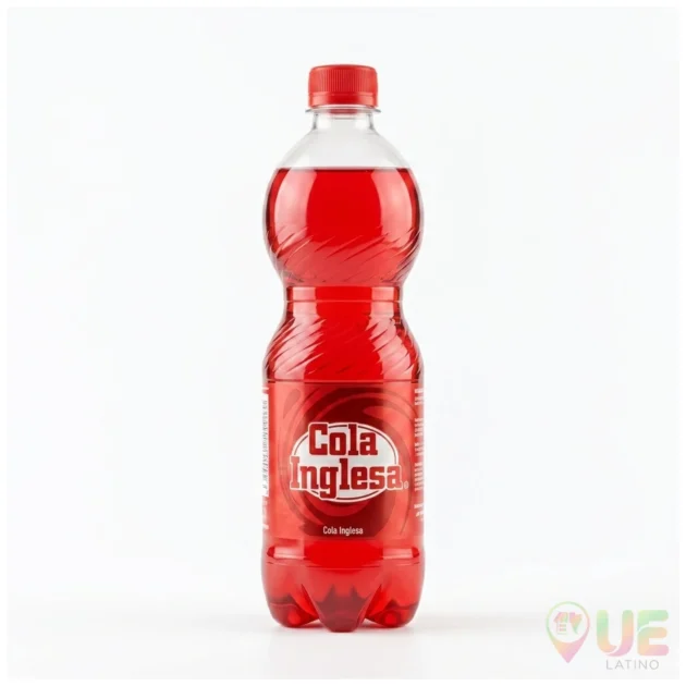 Botella de gaseosa roja Cola Inglesa
