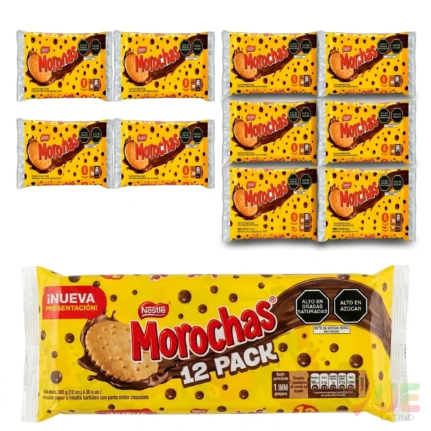Morochas Multi Pack - Biscotti alla Vaniglia Ricoperti di Cioccolato 30 g