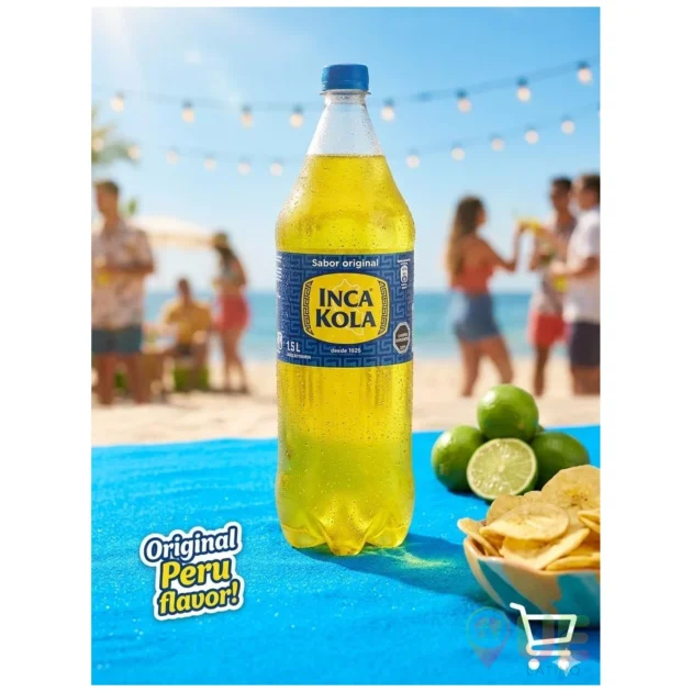 Inca Kola 1,5lt - La Gaseosa Dorata del Perù con Sapore Unico di Caramello Vaniglia e Nota Cítrica Ideale per la Cucina Peruviana